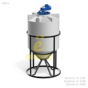 Емкость K 500 литров с лопастной мешалкой