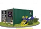 Хозблок с плоской крышей и двумя окнами SKOGGY 4M