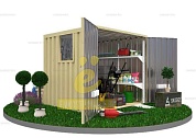 Контейнер для Хранения с Плоской Крышей и Окном SKOGGY 2м