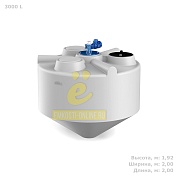 Емкость KV 3000 литров с лопастной мешалкой без обрешетки