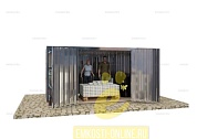 Хозблок с плоской крышей и боковой дверью стандартный SKOGGY 4M
