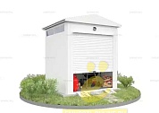 Хозблок премиум SKOGGY MINI с плоской крышей и рольставнями