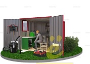 Хозблок с плоской крышей и окном SKOGGY 3M